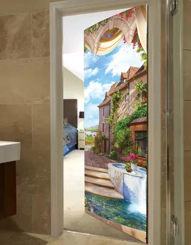 Decor Production Door Wallpaper | Strong PVC Material Decorative Sticker | Wallpaper for Home Doors/Almirah, Home Decor Items etc (Self Adhesive Door Deca, 30x76 Inch)_03 - Image 4