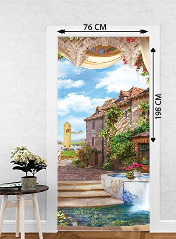 Decor Production Door Wallpaper | Strong PVC Material Decorative Sticker | Wallpaper for Home Doors/Almirah, Home Decor Items etc (Self Adhesive Door Deca, 30x76 Inch)_03 - Image 5