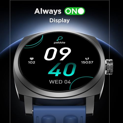 Pebble Endure 2 1.43” AMOLED Smartwatch with Always-On Display | Rotating Crown | BT Calling | Health Suite | Premium Rugged Build | Multiple Sports Modes| DIY Watch Faces | Step Tracker (Blue) - Image 2