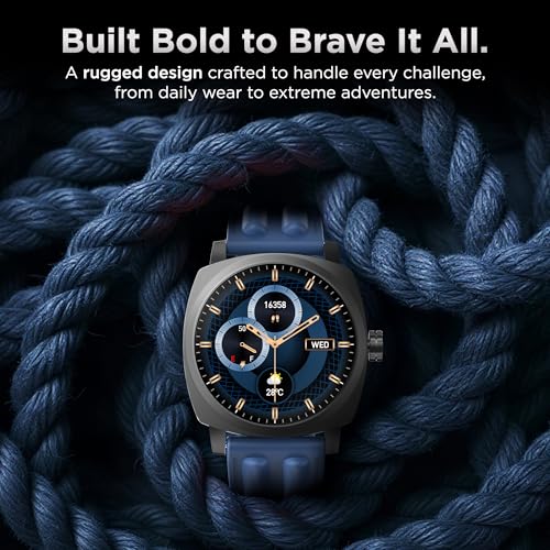 Pebble Endure 2 1.43” AMOLED Smartwatch with Always-On Display | Rotating Crown | BT Calling | Health Suite | Premium Rugged Build | Multiple Sports Modes| DIY Watch Faces | Step Tracker (Blue) - Image 3