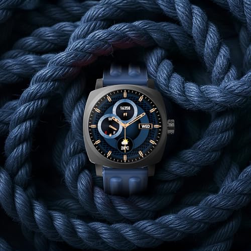 Pebble Endure 2 1.43” AMOLED Smartwatch with Always-On Display | Rotating Crown | BT Calling | Health Suite | Premium Rugged Build | Multiple Sports Modes| DIY Watch Faces | Step Tracker (Blue) - Image 1
