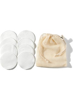 Velour Lashes Velour Reusable Cotton Pads (Set of 8), Ultra-Soft and Sustainable Bamboo Rounds for Makeup Removal and Face Cleansing, Washable Removers with Laundry Bag, Gentle on Facial Skin, Optimally Absorbent 