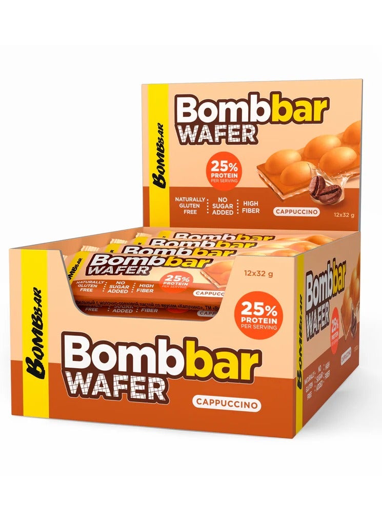 بومبار Bombbar high Protein Wafer Cappccino Flavour- 12x32g (384g)
