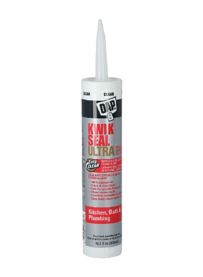 Dap Mould and Mildew Resistant Kwik Seal Ultra Silicone Sealant Clear 300 ml 18898 - Image 1