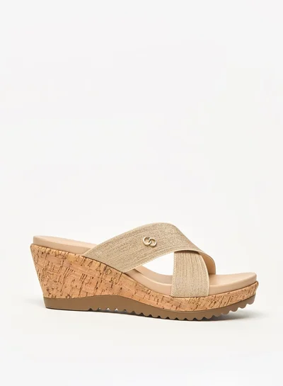 Celeste Women's Textured Slip-On Sandals with Wedge Heels