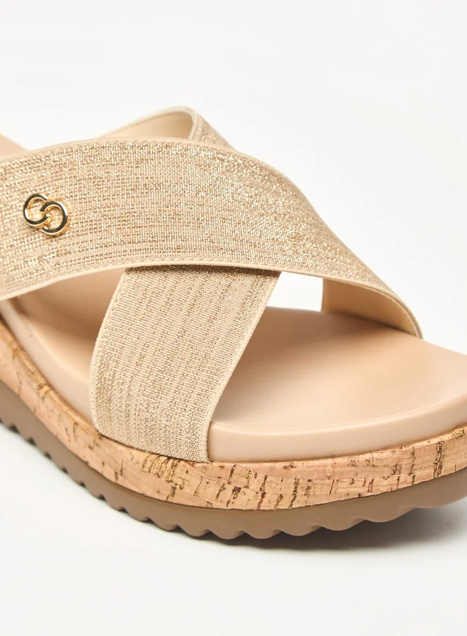 Celeste Women's Textured Slip-On Sandals with Wedge Heels
