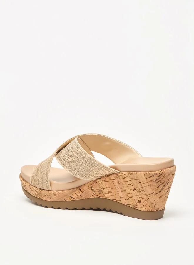 Celeste Women's Textured Slip-On Sandals with Wedge Heels