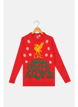 Liverpool Kids Boy Graphic Print Sweater, Red  - Image 1
