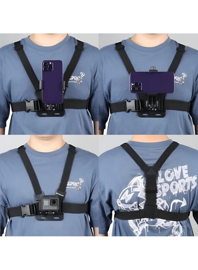 Chest Mount Harness, Mobile Phone Chest Strap Mount, Lightweight Stable Chest Body Mount Harness With Straps And Holder For Phone And Video Action Cameras, (Set 2) - Image 3