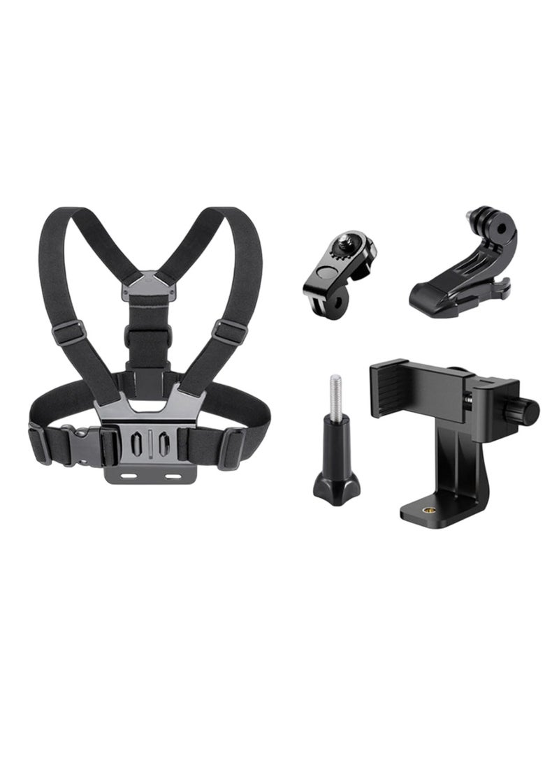 Chest Mount Harness, Mobile Phone Chest Strap Mount, Lightweight Stable Chest Body Mount Harness With Straps And Holder For Phone And Video Action Cameras, (Set 2) - Image 1