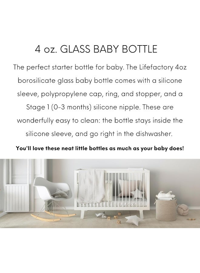 Lifefactory Glass Baby Bottle 2 pack- 1 9oz & 1 4oz (Raspberry/Pink) - Image 2