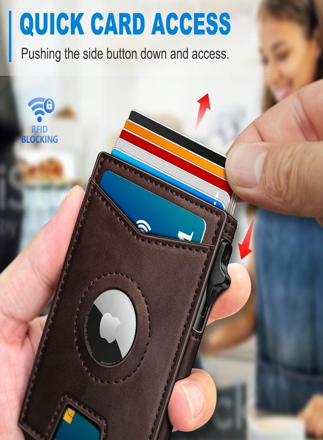 miyozi Airtag Wallet Mens Wallet with Money Clip Gift Boxed,Slim Front Pocket Wallet RFID Blocking Pop-up Card Case in Magnetic Leather Flip - Image 5