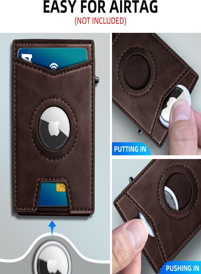 miyozi Airtag Wallet Mens Wallet with Money Clip Gift Boxed,Slim Front Pocket Wallet RFID Blocking Pop-up Card Case in Magnetic Leather Flip - Image 4