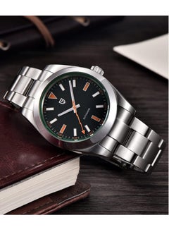 PAGANI DESIGN Men's Watches, Stainless Steel Mechanical Frame, Imported NH35 Movement, 39.7MM Silver-Black Dial, Stainless Steel Strap, Fashion Business PD1733  - Image 4
