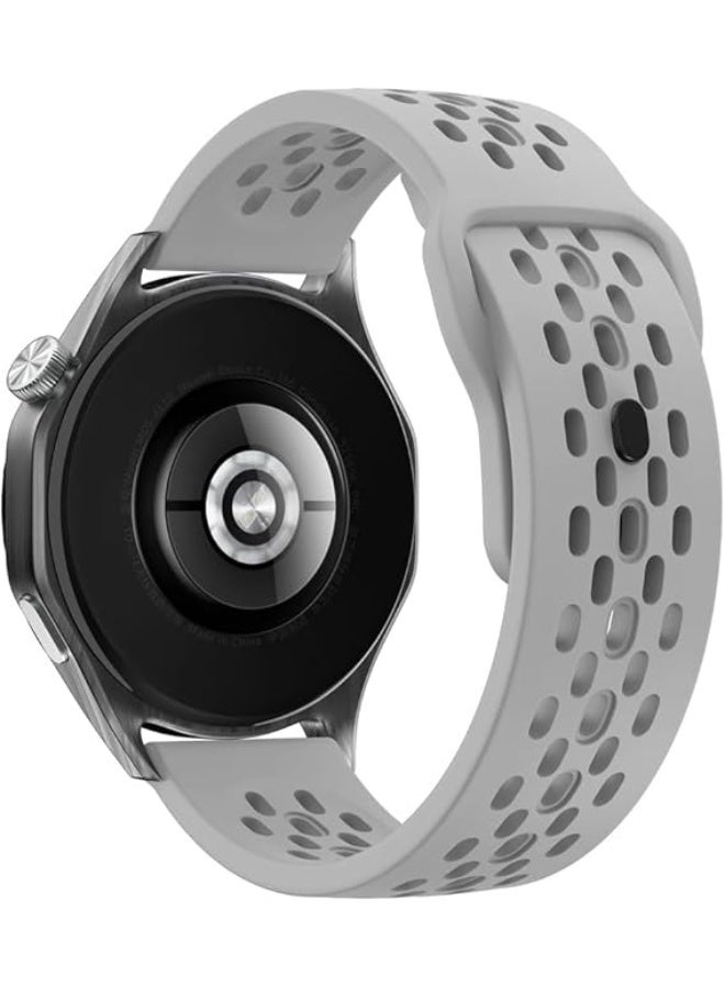 سوار سيليكون ٢٢ مم لساعات هواوي GT5 مقاس ٤٦ مم | GT5 Pro مقاس ٤٦ مم | GT4 مقاس ٤٦ مم | GT3 مقاس ٤٦ مم | GT2 مقاس ٤٦ مم | GT2 Pro | Watch 4/4 Pro | Watch 3/3 Pro | GT3 SE | GT3 Pro | GT Runner (رمادي فاتح) - Image 1