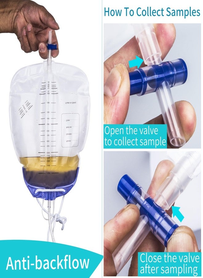 10 Packs Drainage Bags 1500mL with Anti-Reflux, Leak Proof Urinary Drainage Bag - Urine Collection Bag with 48" Drainage Tube, Medical Drain Bags, Urinary Bags for Home and Hospitals Health Aids - Image 4