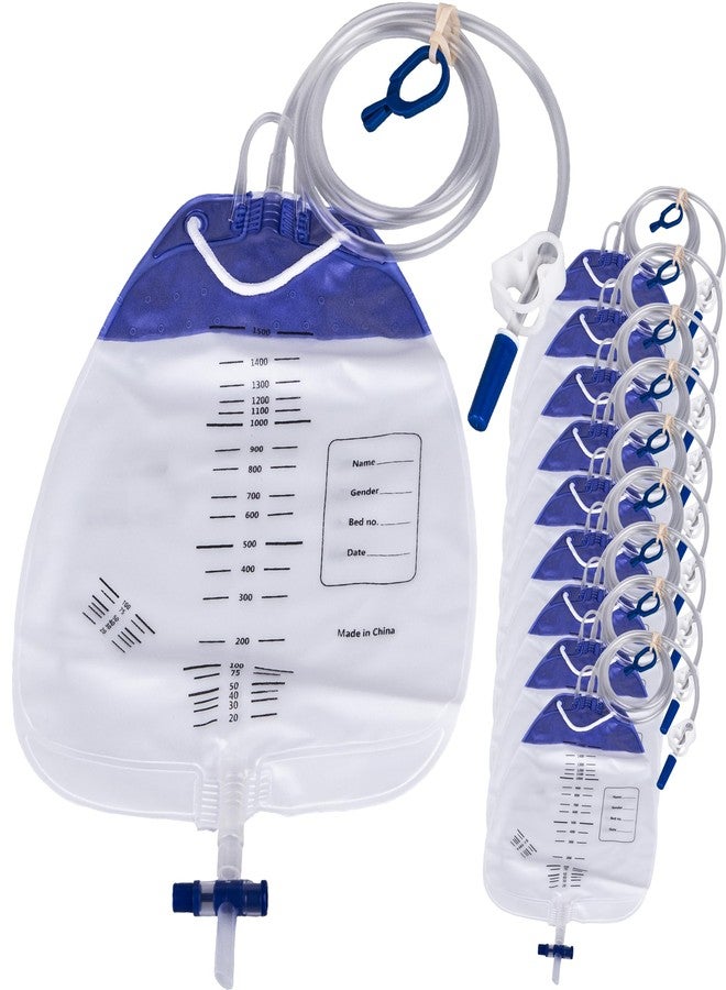 10 Packs Drainage Bags 1500mL with Anti-Reflux, Leak Proof Urinary Drainage Bag - Urine Collection Bag with 48" Drainage Tube, Medical Drain Bags, Urinary Bags for Home and Hospitals Health Aids - Image 1