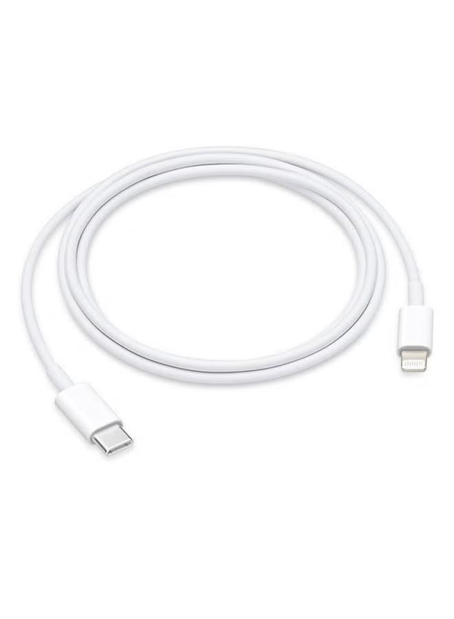 USB-C to Lightning Cable 1M White | Fast Charging & Data Sync, Durable Design, Compatible with iPhone Models - Image 1