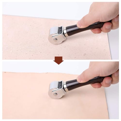 Mnuizu 26mm Leather Roller Tool, Leather Press Edge Roller with Wooden Handle, Edge Creaser for Leathered Craft (Black) - Image 5