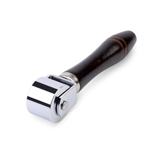 Mnuizu 26mm Leather Roller Tool, Leather Press Edge Roller with Wooden Handle, Edge Creaser for Leathered Craft (Black) - Image 1