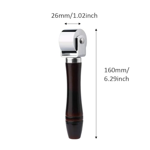 Mnuizu 26mm Leather Roller Tool, Leather Press Edge Roller with Wooden Handle, Edge Creaser for Leathered Craft (Black) - Image 2