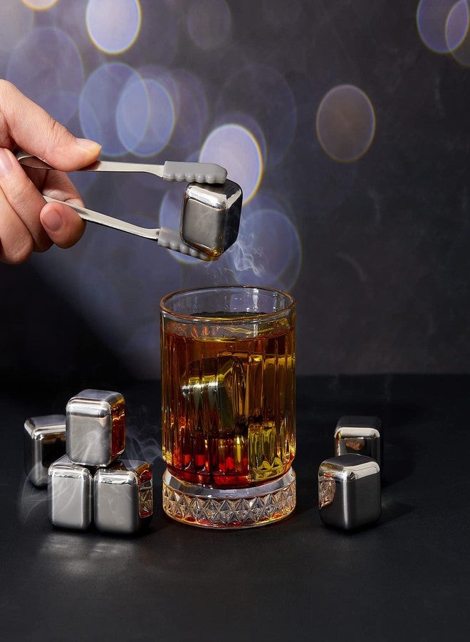 Yexiya 24 Pcs Reusable Stainless Steel Ice Cubes with Tongs Whiskey Cubes Vodka Metal Rocks Tool Ice Stones Rocks for Summer Drinks Chilling Whiskey Iced Coffee Vodka Liqueurs Wine Not Solid - Image 5