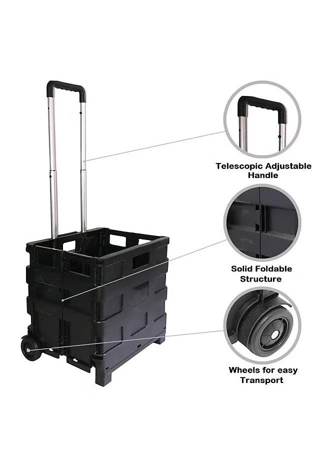 Foldable Two Wheeled Collapsible Shopping Cart 25 kg - Image 2