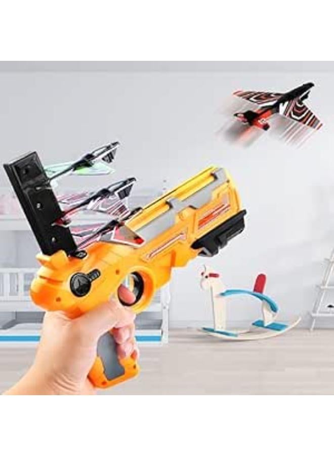 TLOBE Airplane Launcher Gun Toy with Foam Glider Planes, Outdoor Games for Children, Best Aeroplane Toys Gun for Kids, (Multicolor)