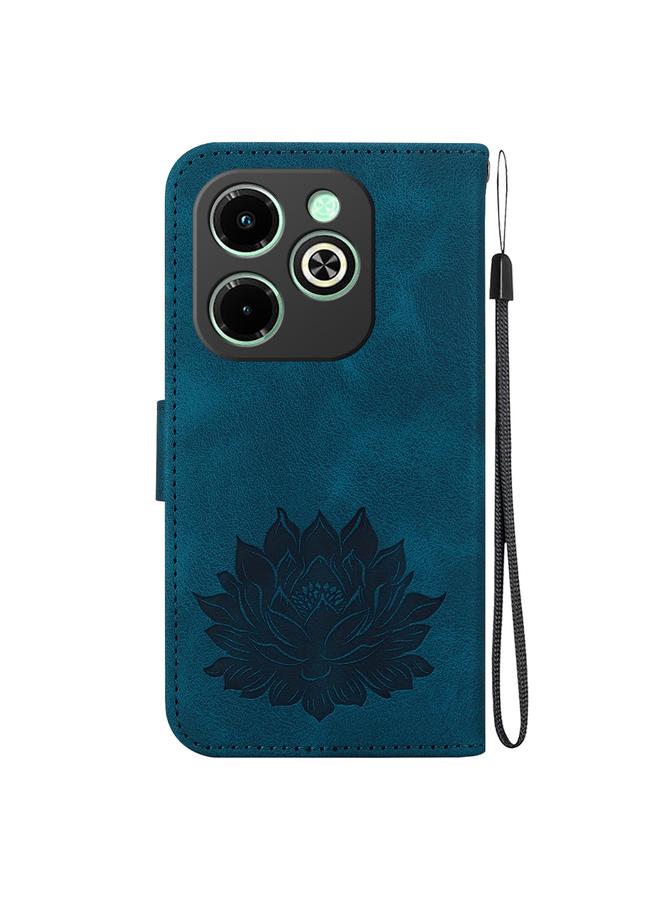 اس-توب جراب لهاتف Infinix Smart 8 / Smart 8 HD جراب هاتف من الجلد المنقوش بنقشة لوتس - Image 3