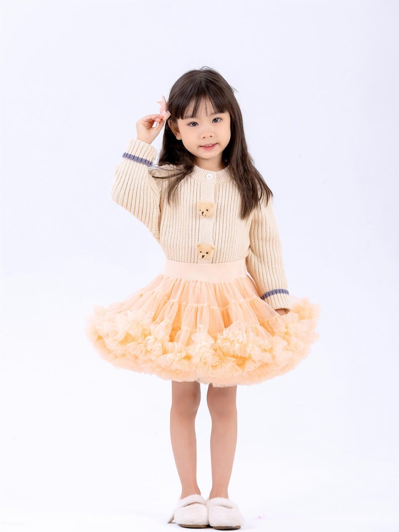 Calorie Second-Generation Tutu Skirt For Girls, Puffy Skirt For Children, Red Princess Skirt For Baby Girls, Half Skirt With Large Hem - Image 1