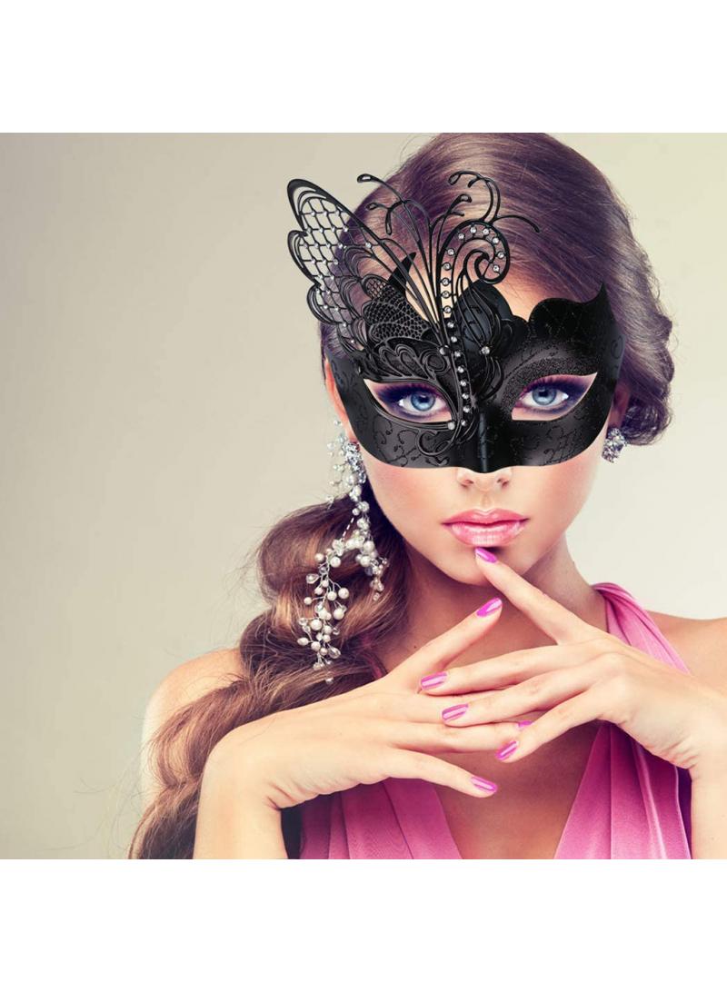 general Mysterious Venetian Couple Mask Butterfly Lady Masquerade Party Mask Evening Prom Ball Mask Bar Costumes Accessory - Image 2