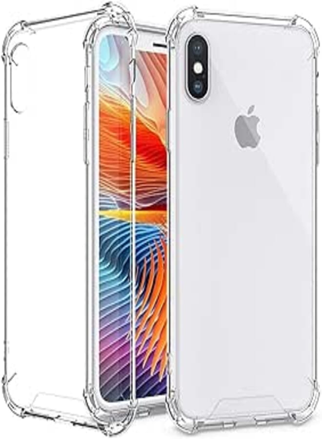 iPhone X Case,Crystal clear Cover Case [Shock Absorption] with Transparent Hard Plastic Back Plate and Soft TPU Gel Bumper-clear