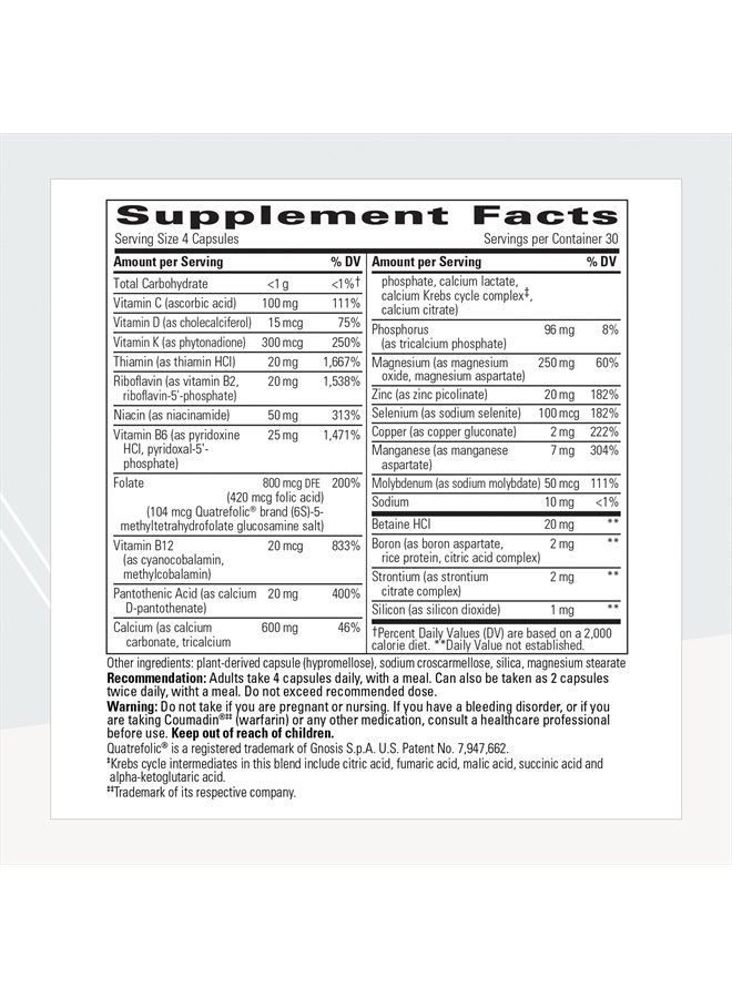 Integrative Therapeutics Osteoprime Forte - Bone Health Support* - with 5 Types of Calcium - Dietary Supplement with Vitamin C, D & B12, Magnesium, & Zinc - Gluten Free - Dairy Free - 120 Capsules - Image 2
