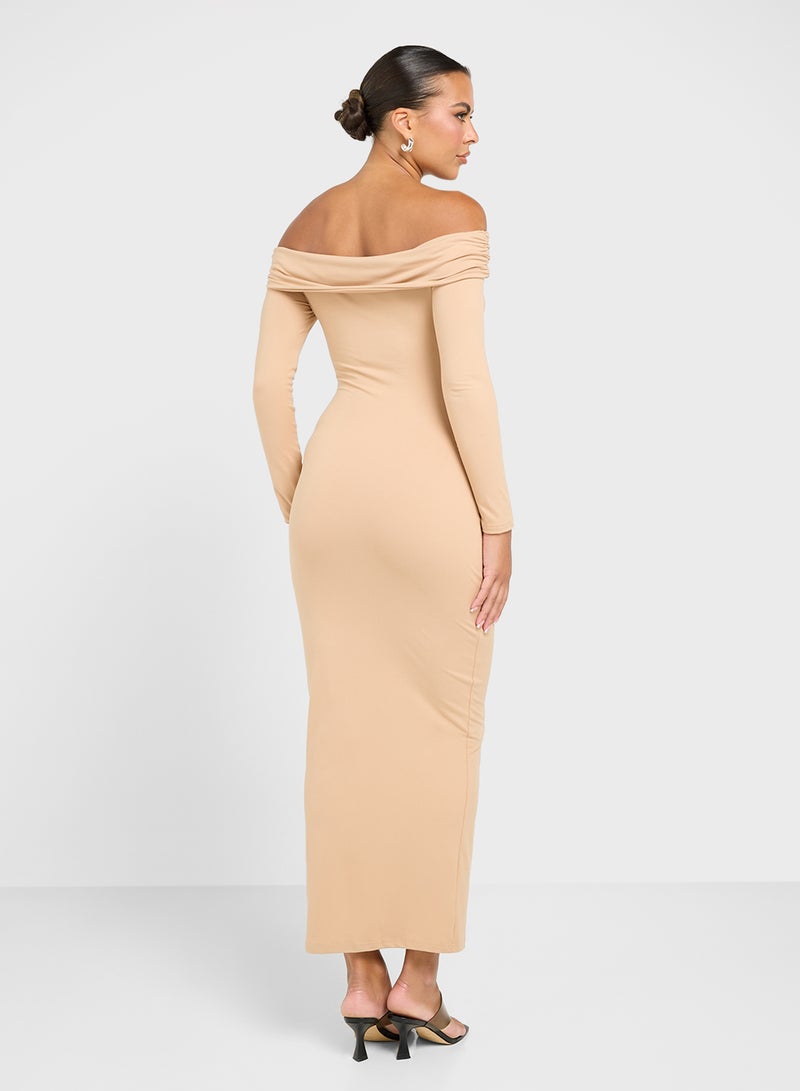 جينجر فستان مكشكش بكتف واحد - Image 2