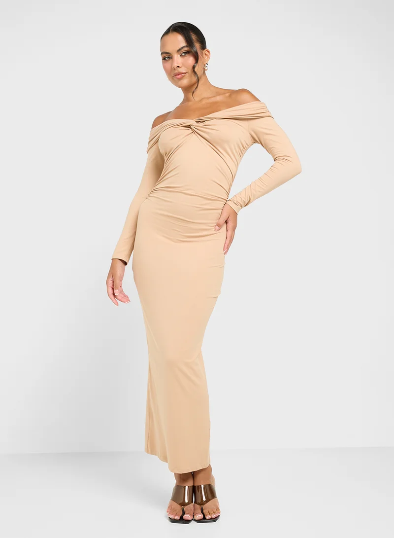 Ginger Off-Shoulder Ruched Dress