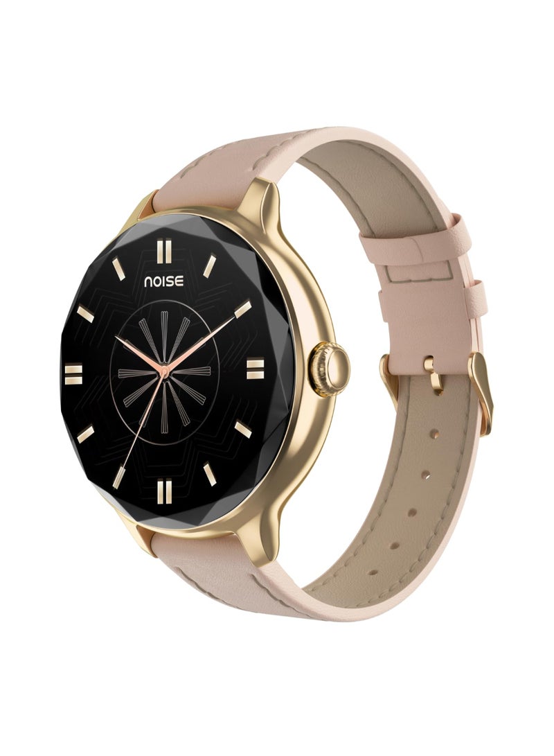 Noise Diva Smartwatch With Diamond Cut Dial, Glossy Metallic Finish, Amoled Display, Mesh Metal And Leather Strap Options, 100+ Watch Faces, Female Cycle Tracker Smart Watch For Women Rose Pink - Image 1