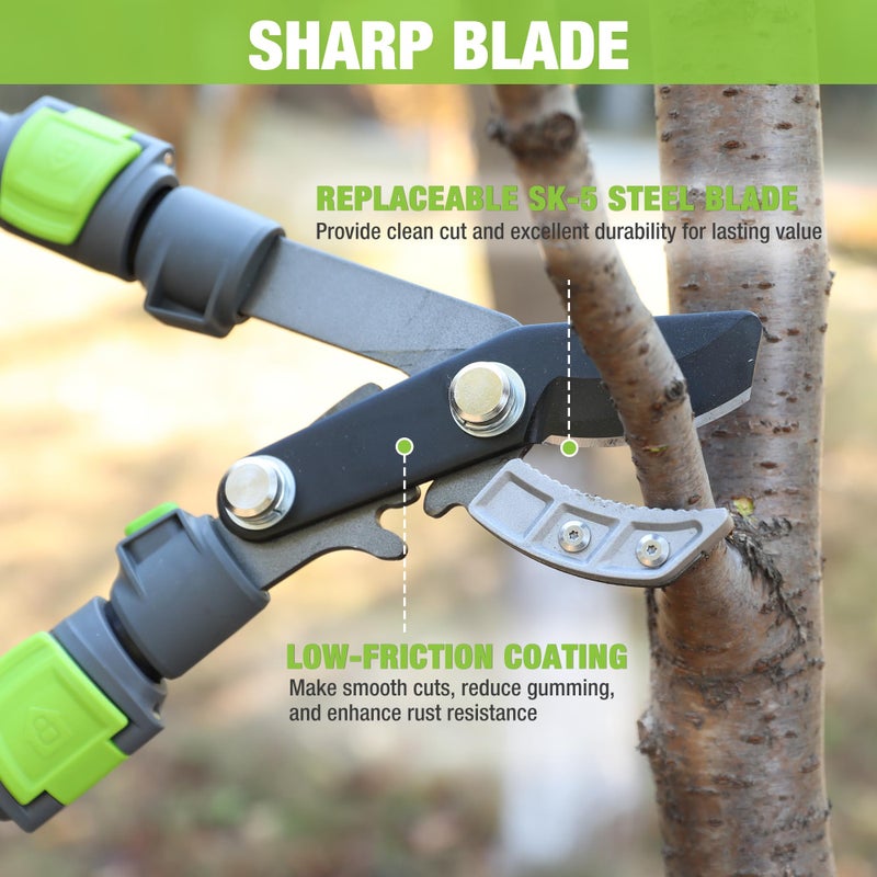 WORKPRO Extendable Anvil Lopper for Gardening, 25-37" Branch Cutter with 1.6" Cutting Capacity, Heavy-Duty Pruning Shear Featuring Gear System for Tree Trimming, Handheld Garden Shear with Sharp Blade - Image 4