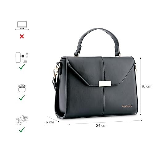 Fastrack Structured Satchel | Faux-Leather Women's Handbags | Satchel for Casual Carry - Image 4