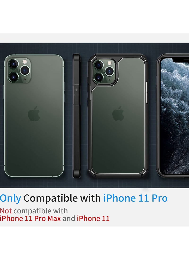 INFOSUN - For iPhone 11 Pro Case Clear Cover Ultra Thin Silicone Shockproof Hard Back Cases Transparent Protective Slim Phone Case for Apple iPhone 11 Pro 5.8 inch - Black - Image 1