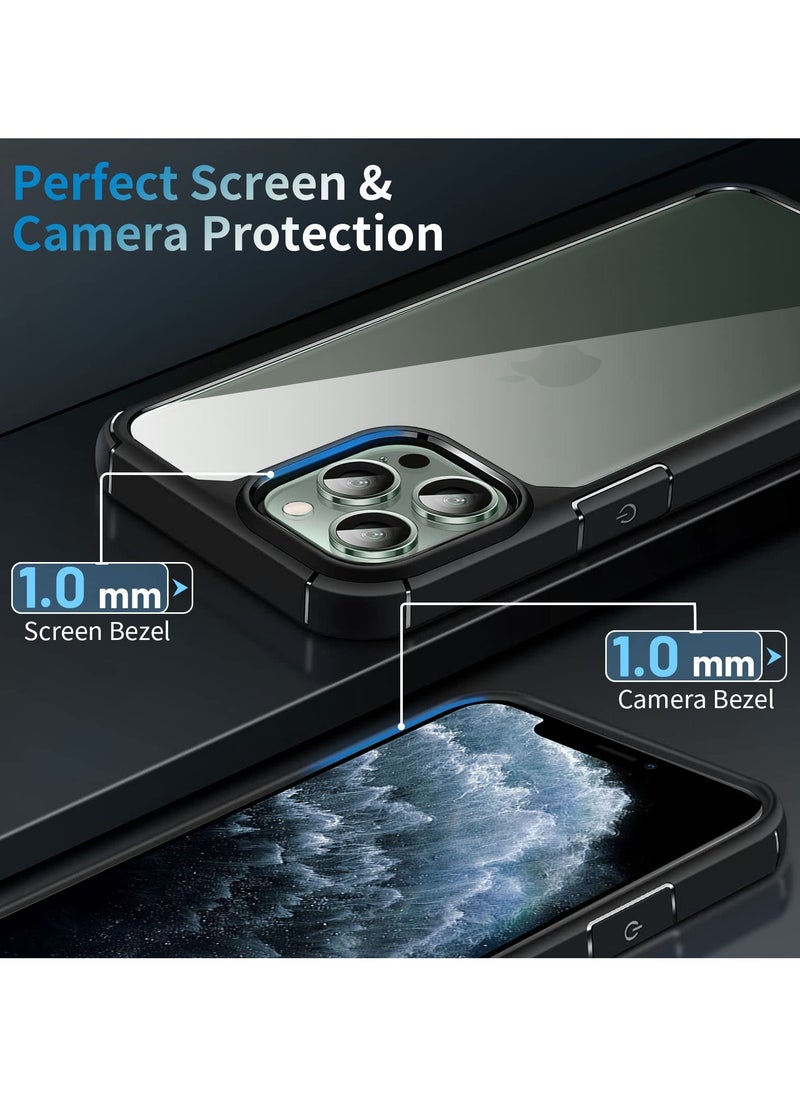 INFOSUN - For iPhone 11 Pro Case Clear Cover Ultra Thin Silicone Shockproof Hard Back Cases Transparent Protective Slim Phone Case for Apple iPhone 11 Pro 5.8 inch - Black - Image 1
