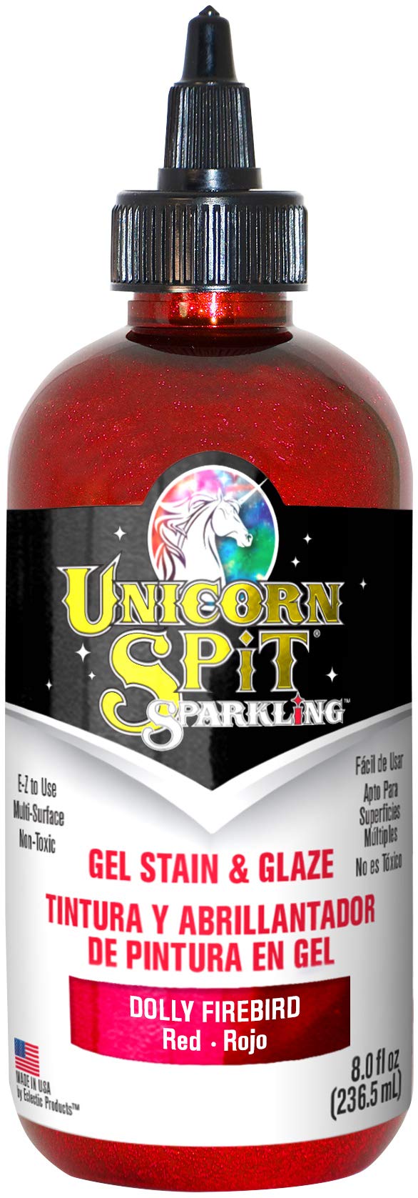 Unicorn Spit Sparkling Dolly Firebird Red Glitter Paint Gel Stain and Glaze 236ml