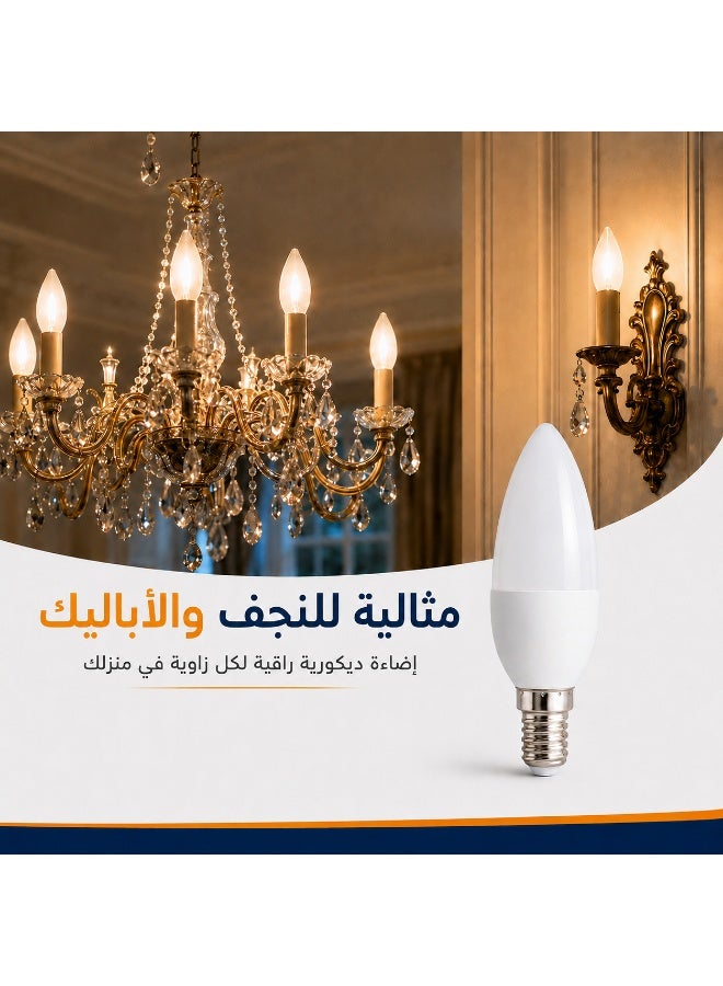 10W E14 LED Candle Bulb (White & Warm Light) – 3-Mode – Suitable for Chandeliers and Wall Sconces - Image 3