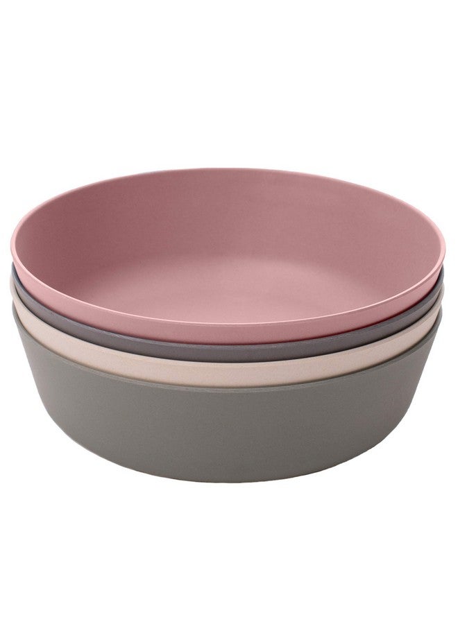 وي سبراوت أوعية طعام للأطفال من الخيزران من WeeSprout، مجموعة من أربعة أوعية طعام للأطفال، سعة 15 أونصة، مناسبة للحبوب وبقايا الطعام والوجبات الخفيفة، آمنة للاستخدام في غسالة الأطباق (وردي، أخضر، رمادي، وبيج) - Image 1