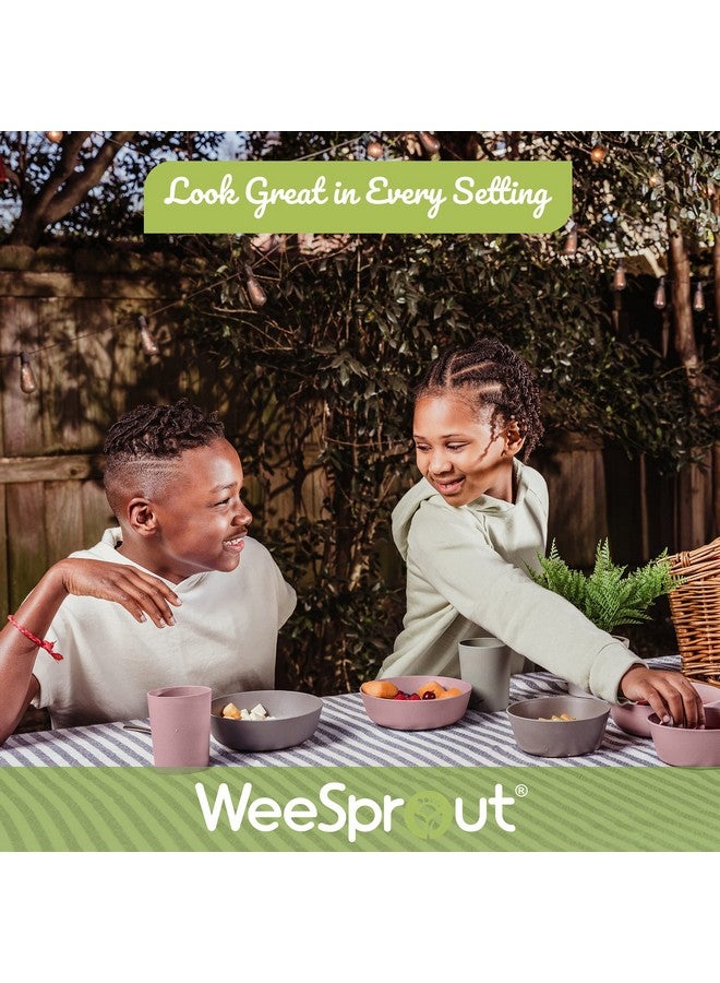 وي سبراوت أوعية طعام للأطفال من الخيزران من WeeSprout، مجموعة من أربعة أوعية طعام للأطفال، سعة 15 أونصة، مناسبة للحبوب وبقايا الطعام والوجبات الخفيفة، آمنة للاستخدام في غسالة الأطباق (وردي، أخضر، رمادي، وبيج) - Image 5