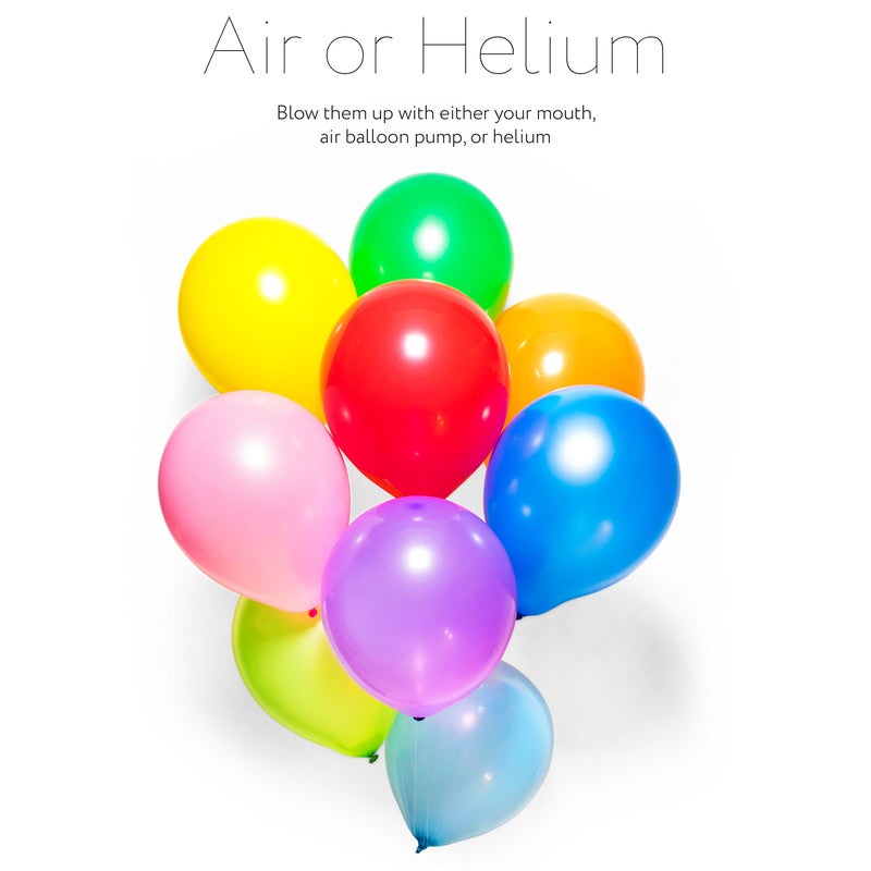 DusicoÂ® Balloons Rainbow Set (100 Pack) 12 Inches, Assorted Bright Colors, Made With Strong Multicolored Latex, For Helium Or Air Use. Kids Birthday Party Decoration Accessory. Easy Blow Up by Mouth - Image 4