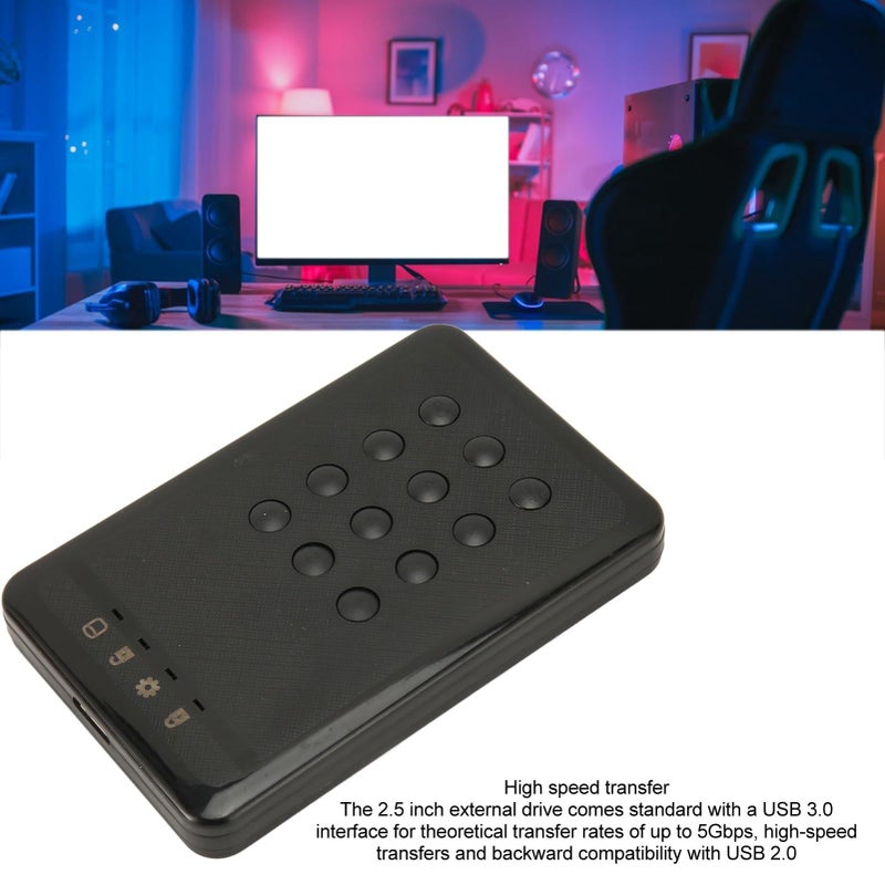 Encrypted Hard Drive Enclosure 3TB USB 3.0 5 Gbps SATA III Password Protection Hardware Encryption Black Compatible with Windows 7 8 10 and OS X - Image 5