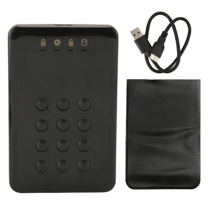Encrypted Hard Drive Enclosure 3TB USB 3.0 5 Gbps SATA III Password Protection Hardware Encryption Black Compatible with Windows 7 8 10 and OS X - Image 2