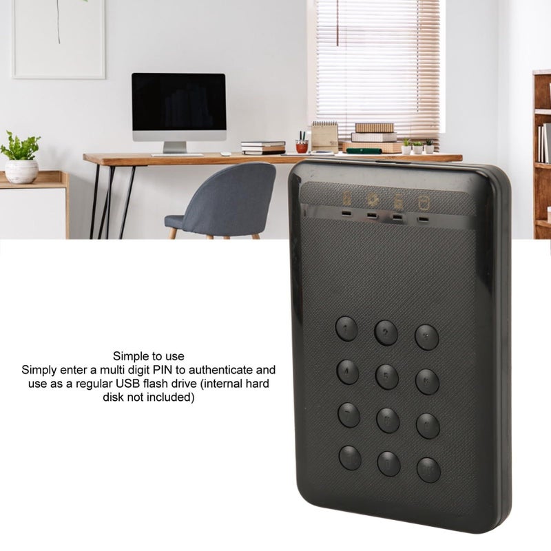 Encrypted Hard Drive Enclosure 3TB USB 3.0 5 Gbps SATA III Password Protection Hardware Encryption Black Compatible with Windows 7 8 10 and OS X - Image 3