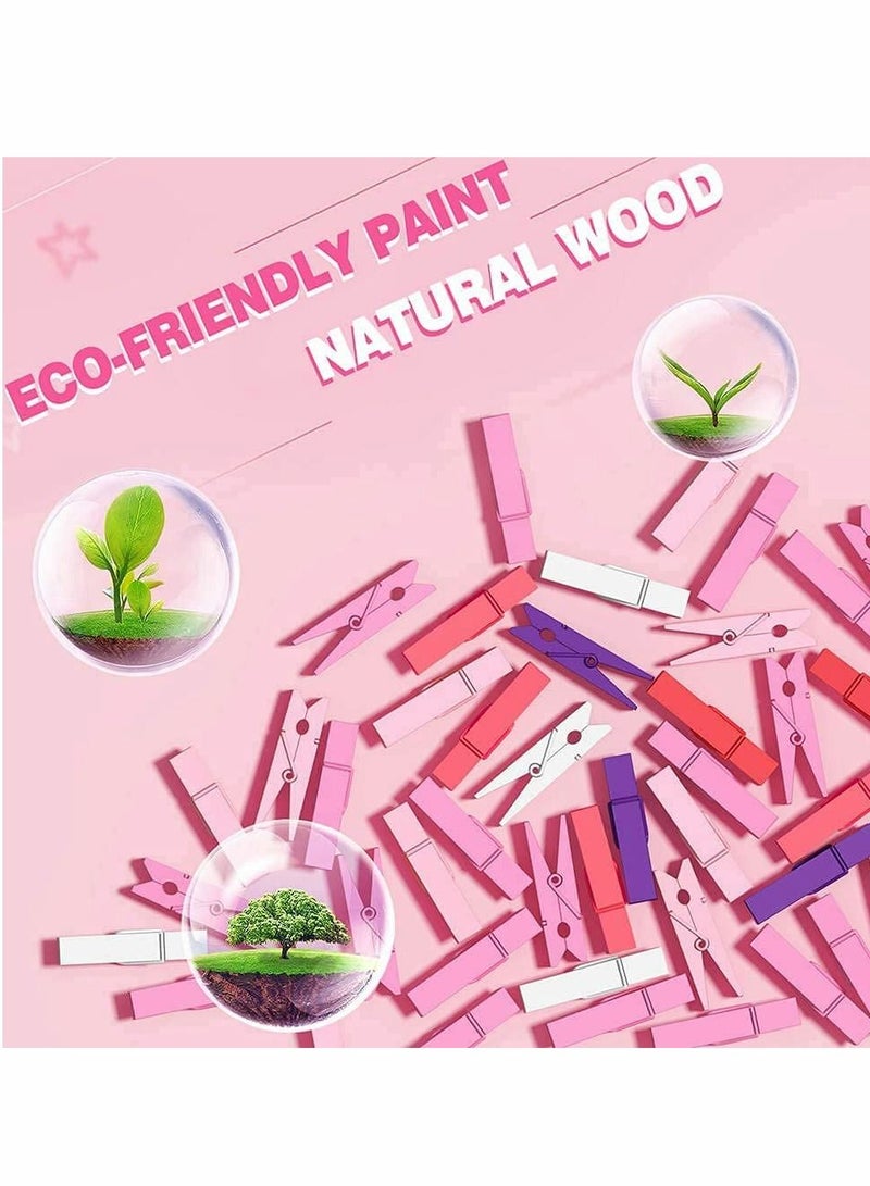 Y&D Small Clothes Pegs, Mini Wooden Color Used For Handicraft Photo Paper Picture Clips-100 Pieces - Image 3