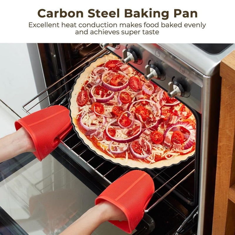 Two 11 Inch Carbon Steel Nonstick Tart Pans With Removable Bottom - Image 5
